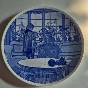 Collectible Vintage Porcelain Plate, Artist Carl Larsson